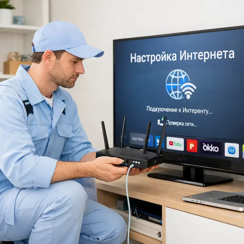 Настройка интернета на телевизоре в Новоселье