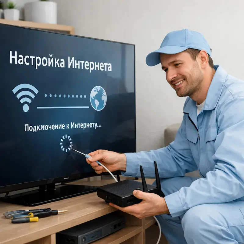 Настройка интернета на ТВ в Новоселье