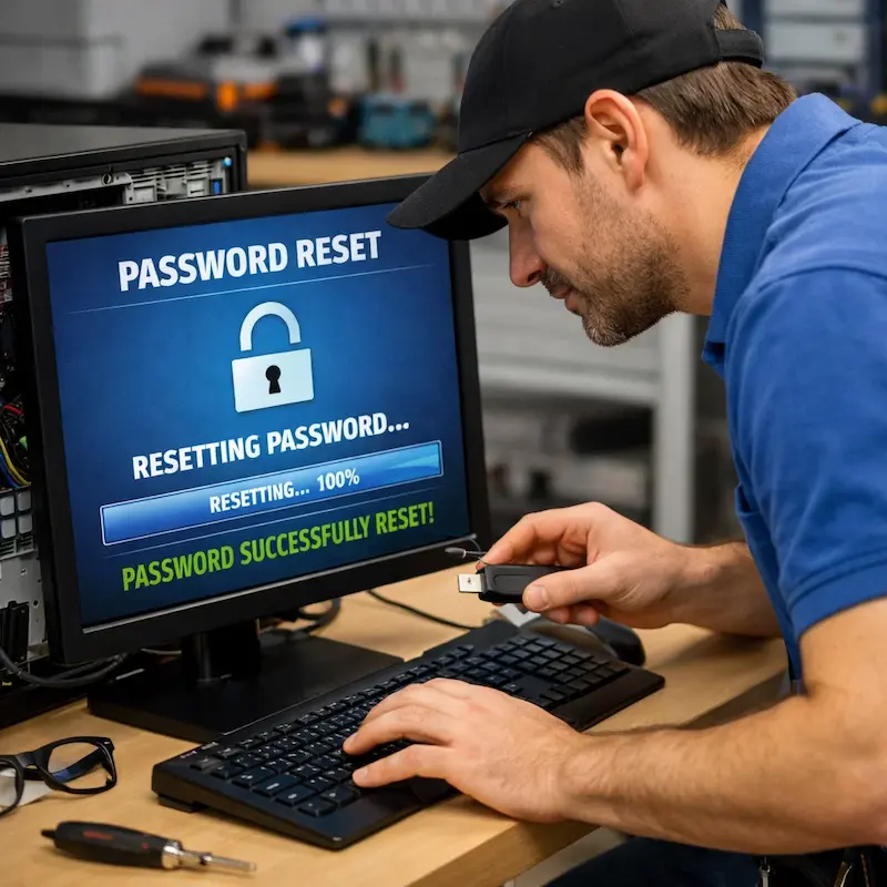 Сброс пароля от компьютера в Новоселье