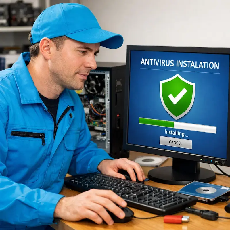 Установка антивируса на ноутбук в Новоселье