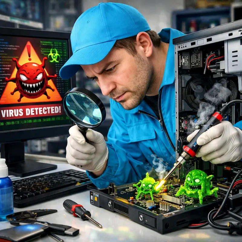 Вылечить компьютерный вирус в Новоселье